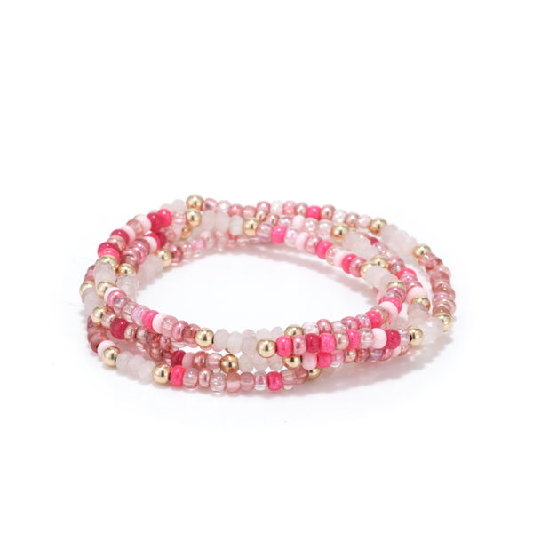 Nana Health Wrap-Bracelet With Pink and Purple Glass Beads SOLD OUT – MY  MAHANA