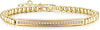 Gold Beaded Chain Bracelet With Dainty Topaz Curved Bar With Clasp