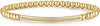 Gold Beaded Chain Bracelet With Dainty Topaz Curved Bar