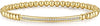 Gold Beaded Chain Bracelet With Dainty Topaz Curved Bar With Clasp
