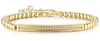 Gold Beaded Chain Bracelet With Dainty Topaz Curved Bar With Clasp