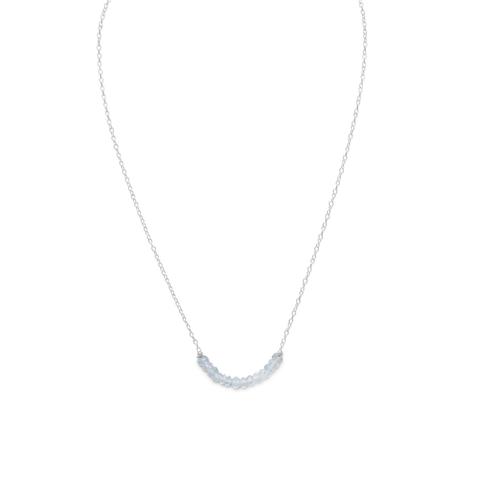 Faceted Aquamarine Bead Necklace