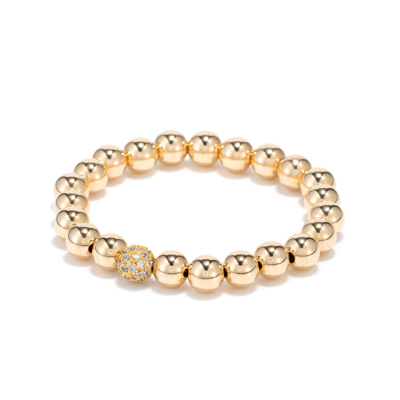 Reflection Intention Bracelet With Gold Sparkling Ball (8mm)