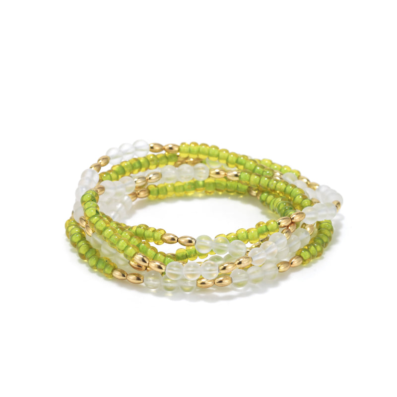 Nana Clarity Wrap-Bracelet With Lime Accent Beads