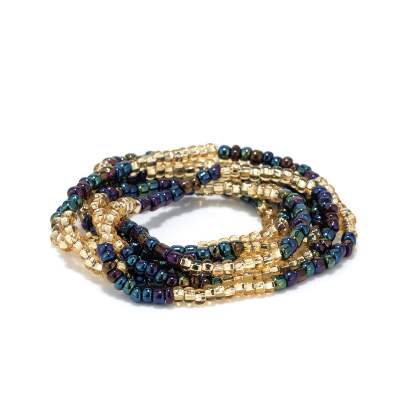 Nana Wellness Wrap-Bracelet With Gold Glass Accent Beads SOLD OUT