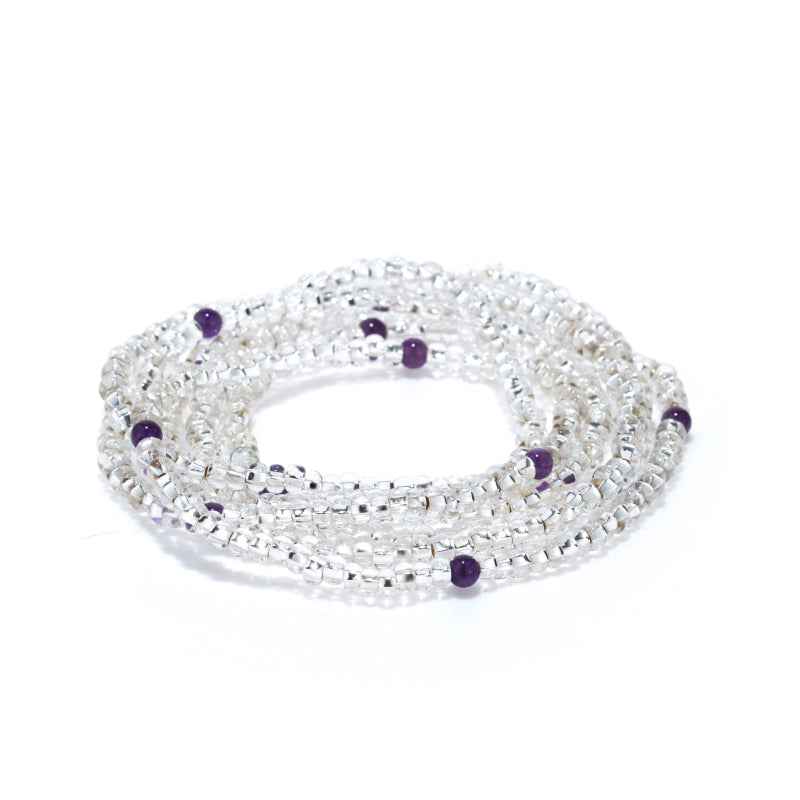 Nana Health Wrap-Bracelet With Clear Ancient Glass Beads SOLD OUT