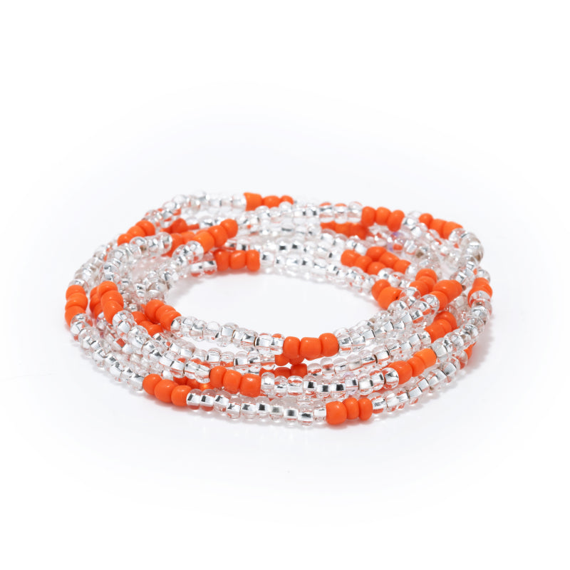Nana Clarity Wrap-Bracelet With Orange Accent Beads SOLD OUT
