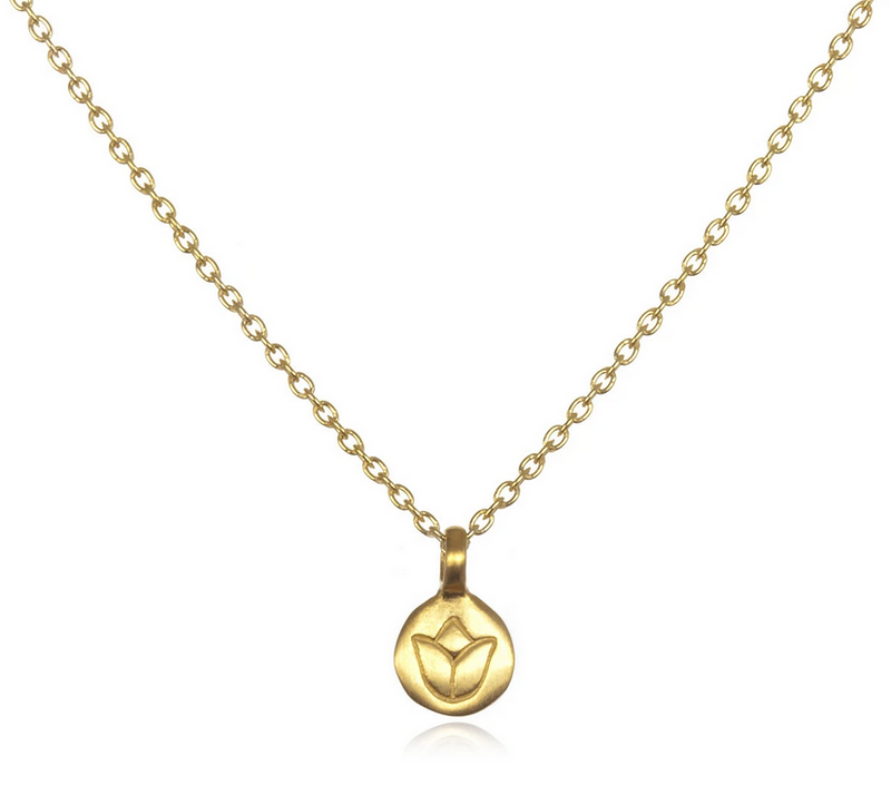 Gold Mini Lotus Necklace