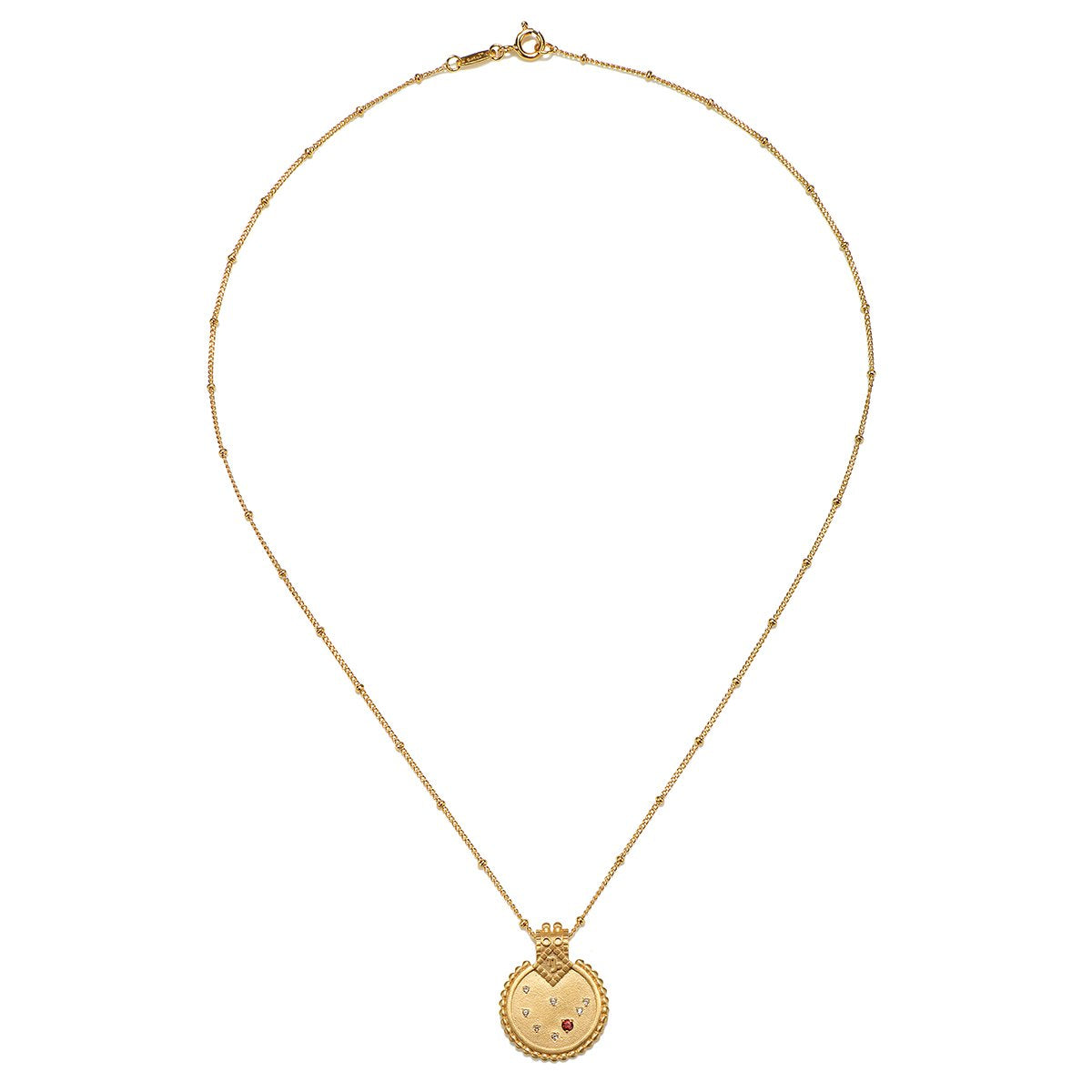 Constellation Zodiac Capricorn Red Garnet Necklace